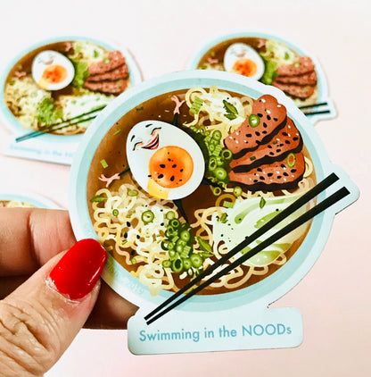 Swimming in the NOODs decorative magnet!