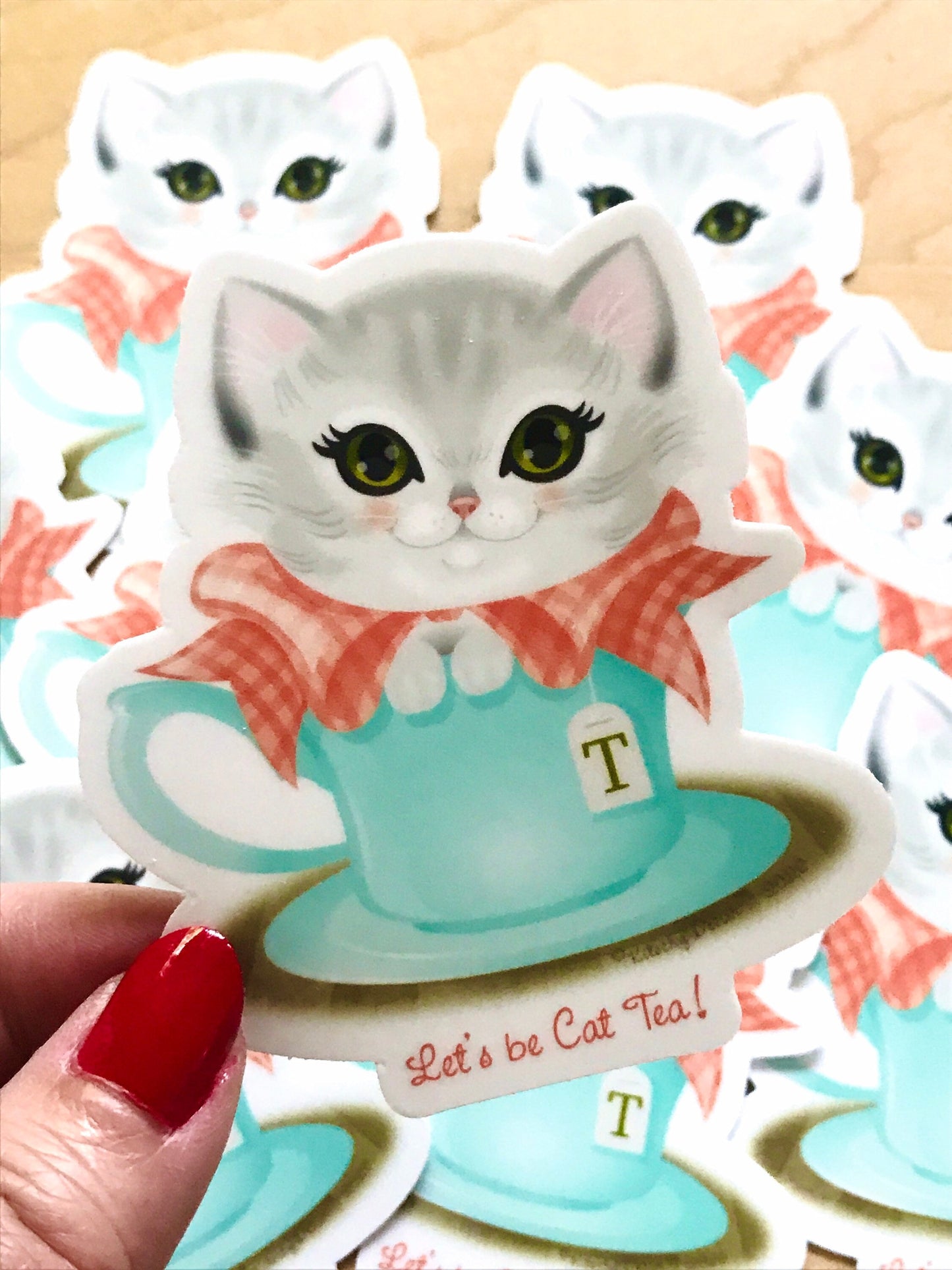 Let’s be Cat Tea vinyl sticker