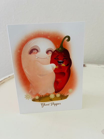 Ghost Pepper, blank greeting card
