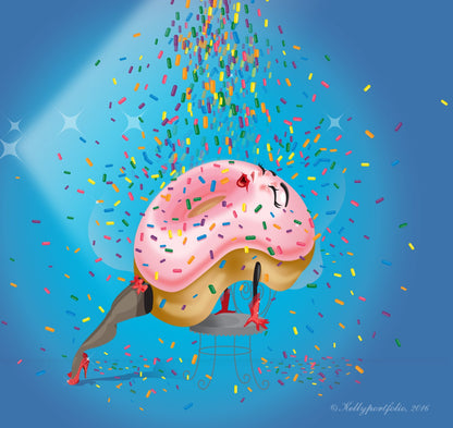 Get Your Sprinkles On! What a Feeling! Regular Print, Kitschy Home Decor, Gallery Wall Art, Nostalgic Wall Hanging